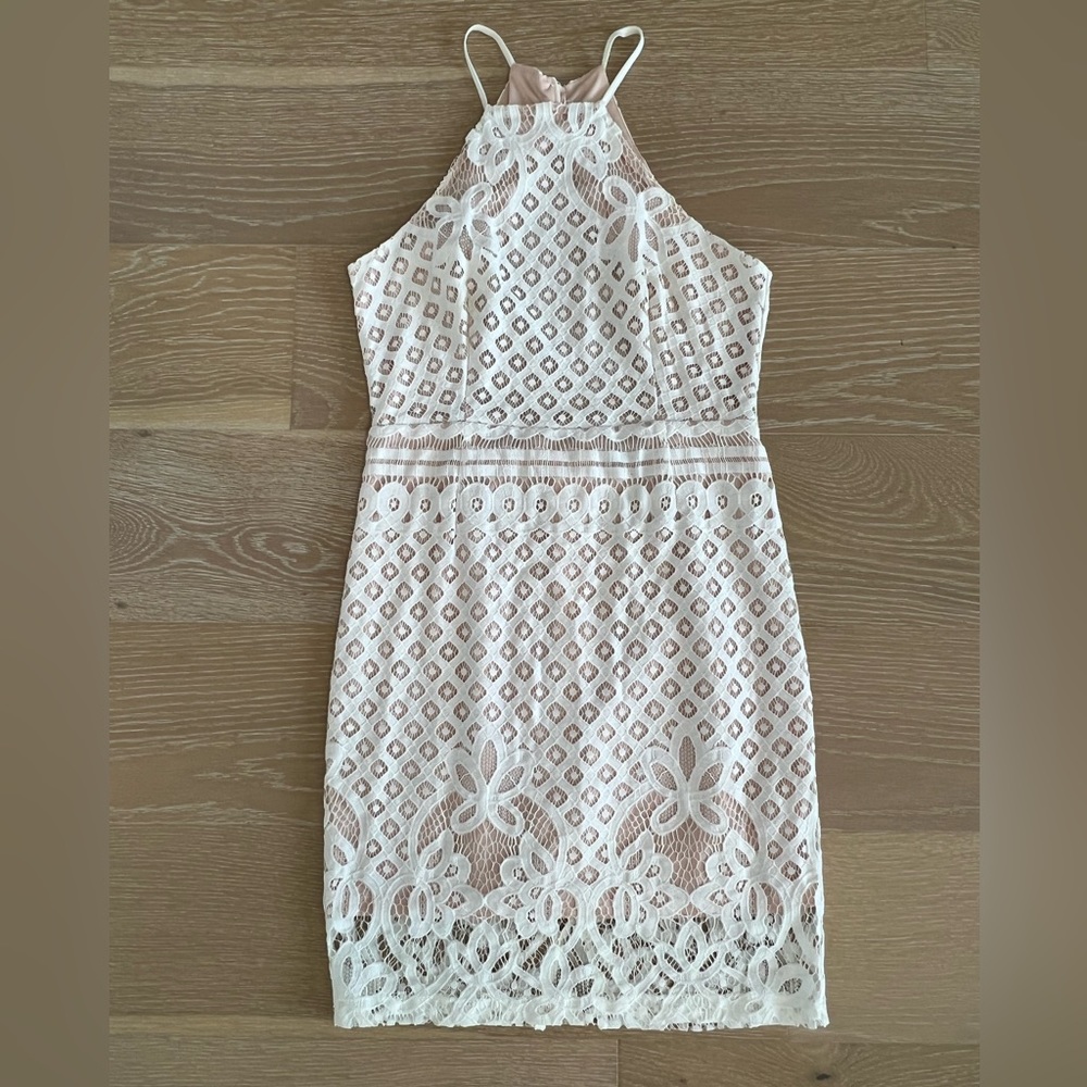 Worn Once - Lulu’s White Lace Backless Mini Dress